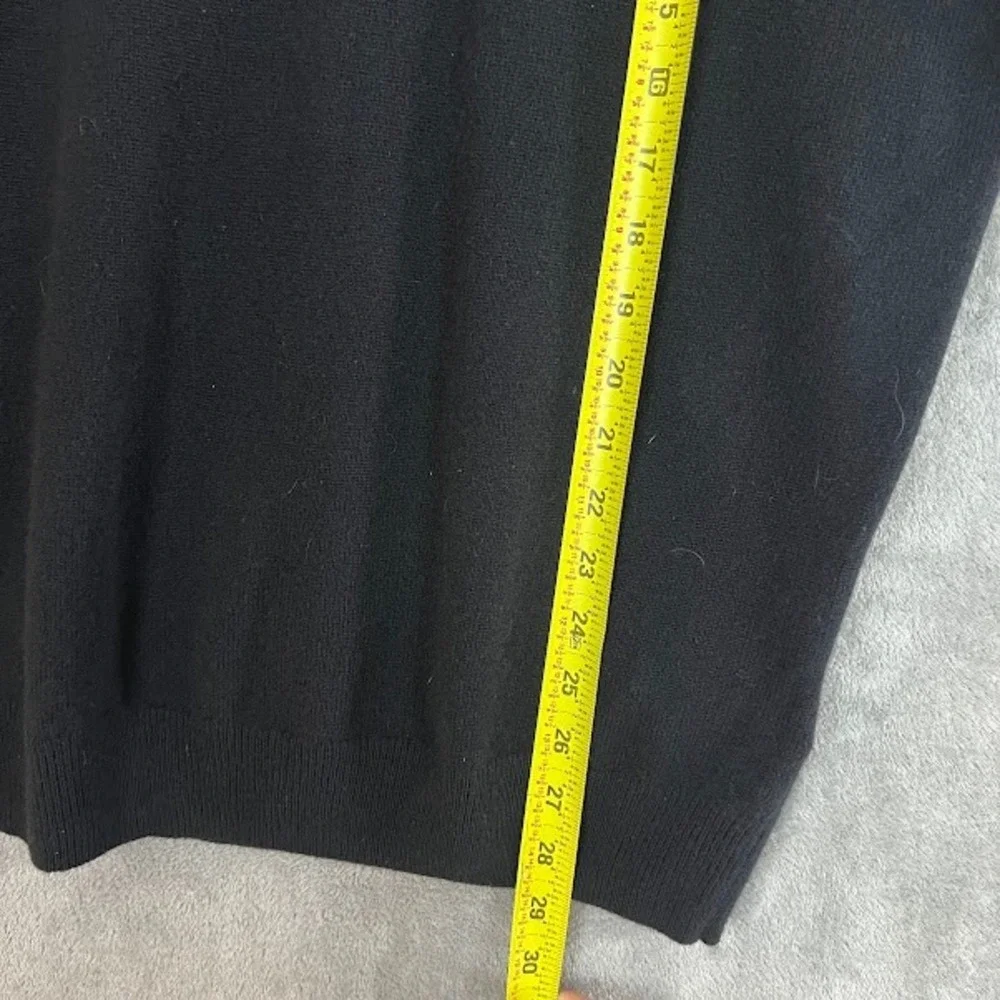J Crew 100% Cashmere Crewneck Sweater Mens L Black Classic Old Money Heritage